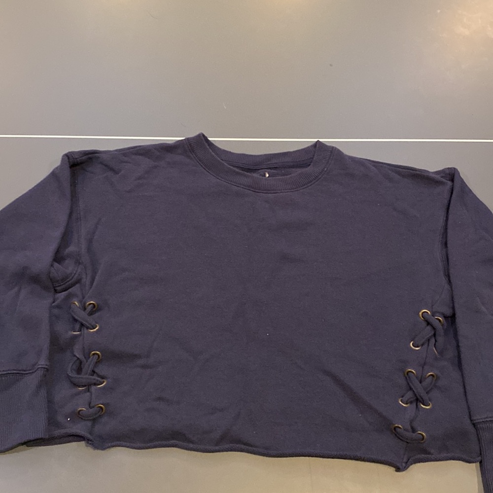 American Eagle Navy Blue Crop Long Sleeve